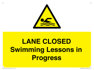 LANE CLOSED Swimming Lessons in Progress
